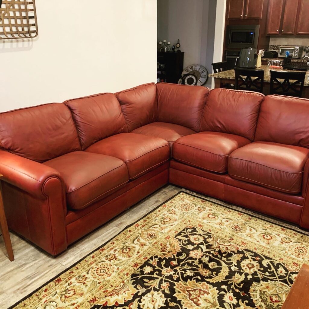 Restored Leather Sofa – New Life Service Co. of Dallas
