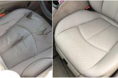 Vehicle seat repair before and after
