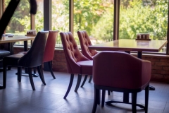 Restored leather restaurant furniture