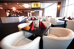 Restored leather restaurant furniture
