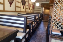 Restored leather restaurant furniture