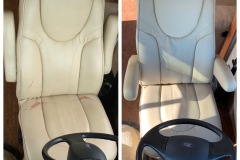 leather RV driver's seat before and after