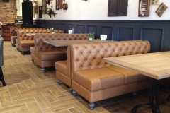 Restored leather restaurant furniture